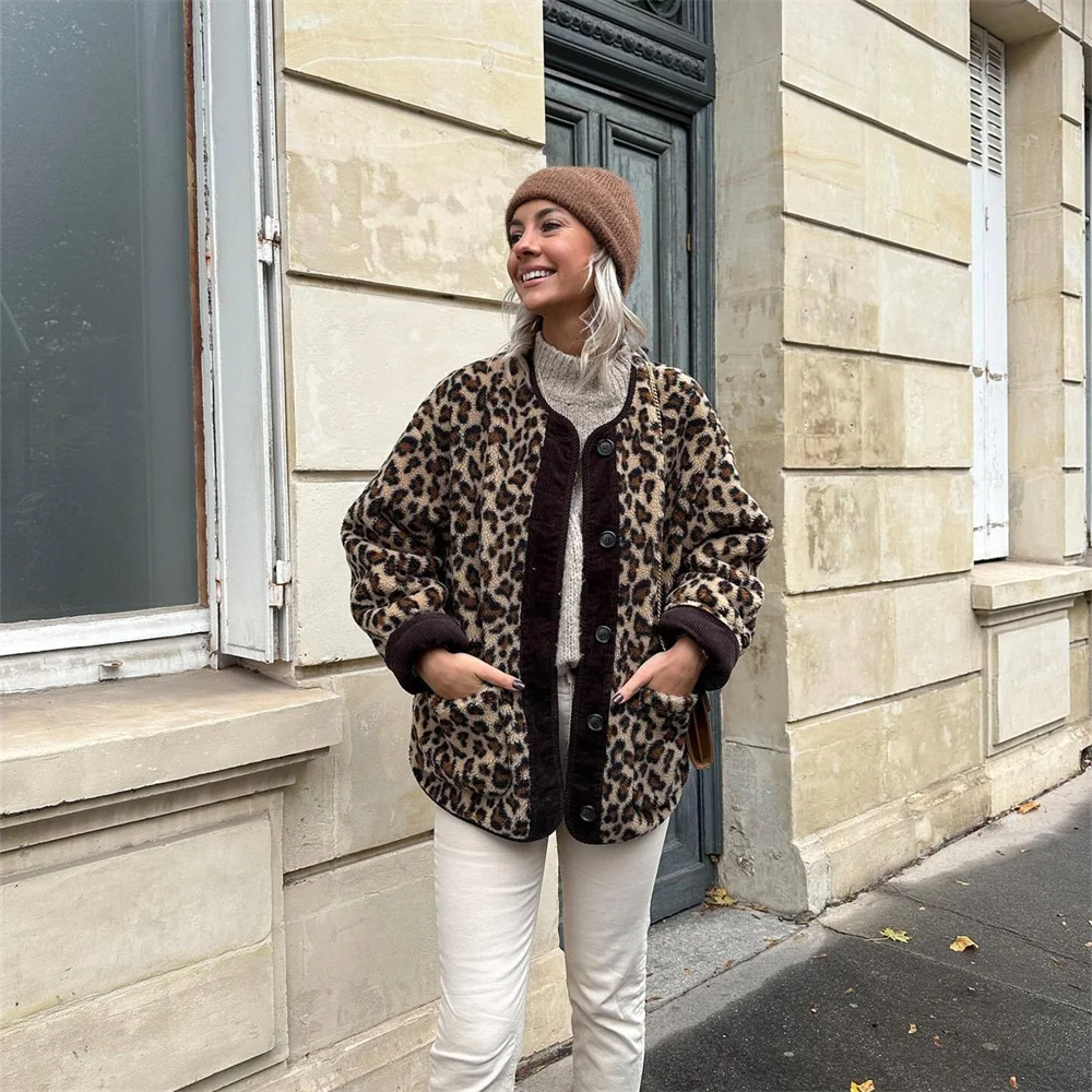 Nadia Leopard Strickjacke