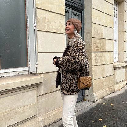 Nadia Leopard Strickjacke