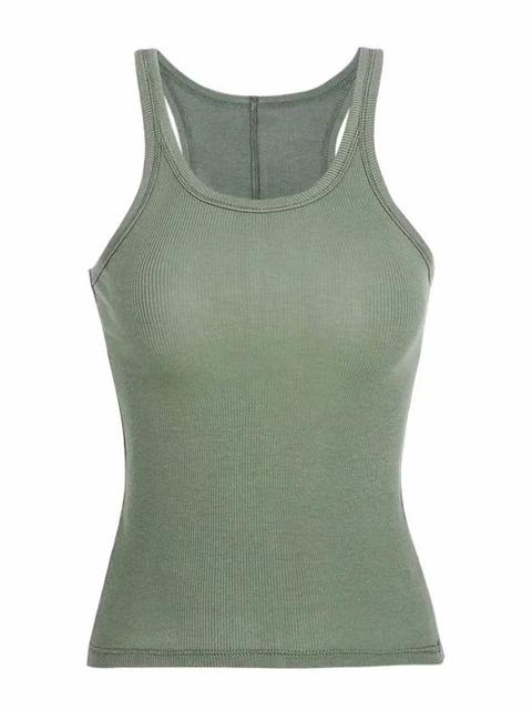 Basic Rippenstrick Streetwear Tank-Top