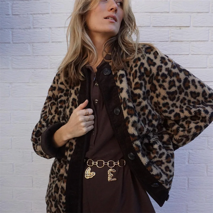 Nadia Leopard Strickjacke