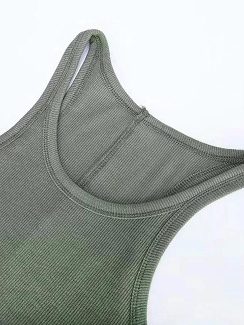 Basic Rippenstrick Streetwear Tank-Top