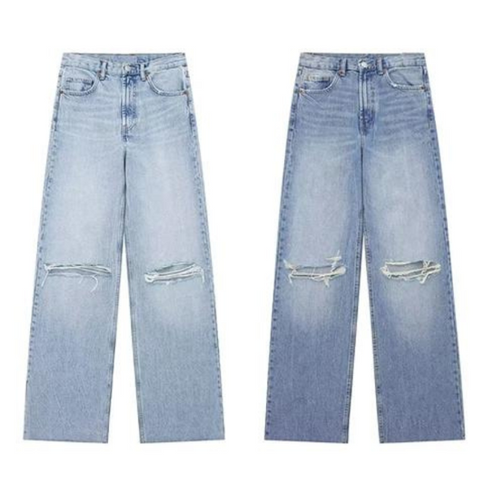 Baggy Jeans Zerrissene Denimhosen