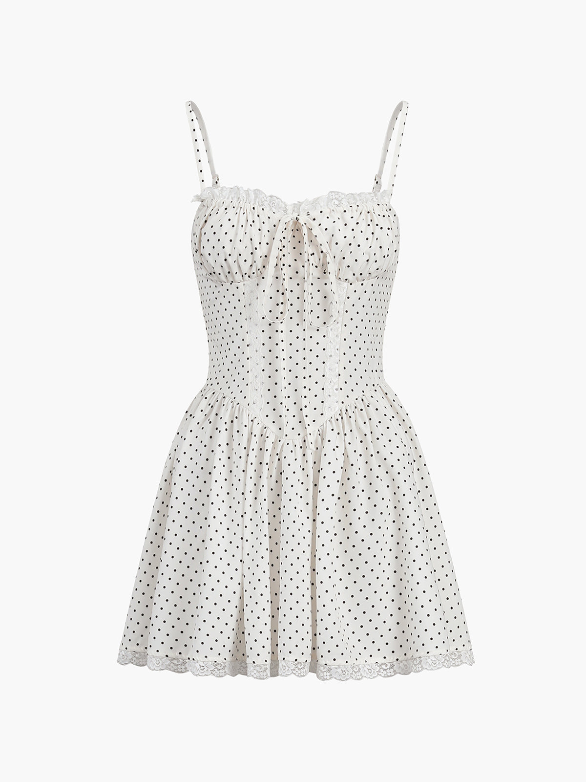 Kurzes geknotetes Cami-Kleid mit Polka-Dots