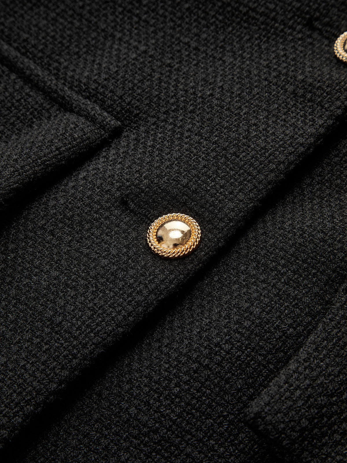 Tweed-Blazer mit goldenen Knöpfen