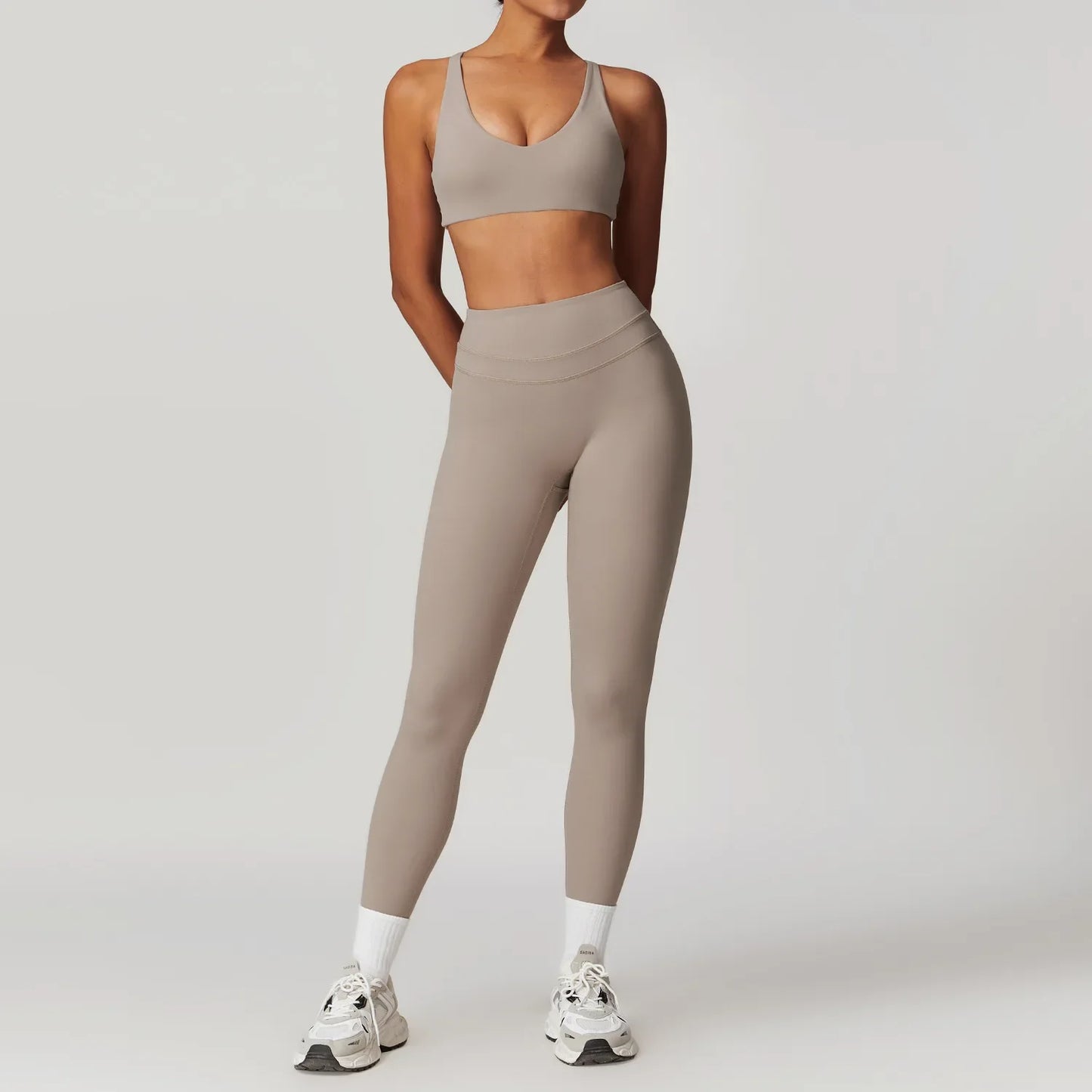 Lace Up Pilates Set mit langer Hose