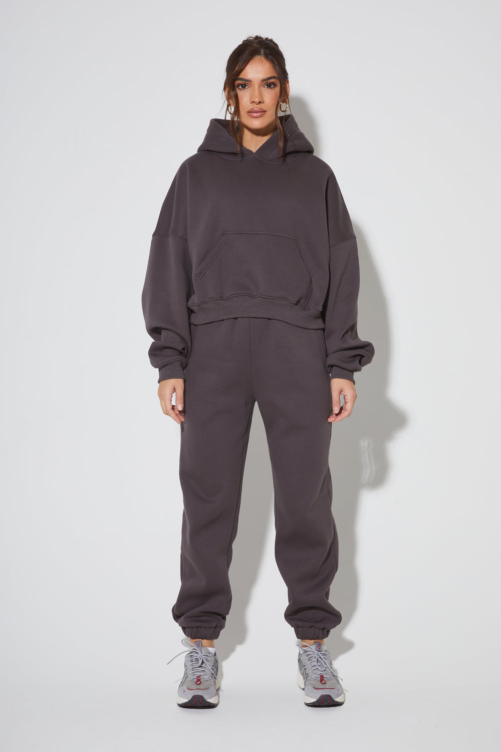 Oversized Kohlengrauer Hoodie