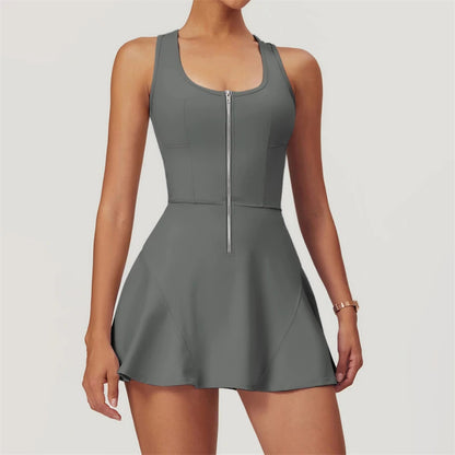 Reißverschluss-Sport-Tenniskleid