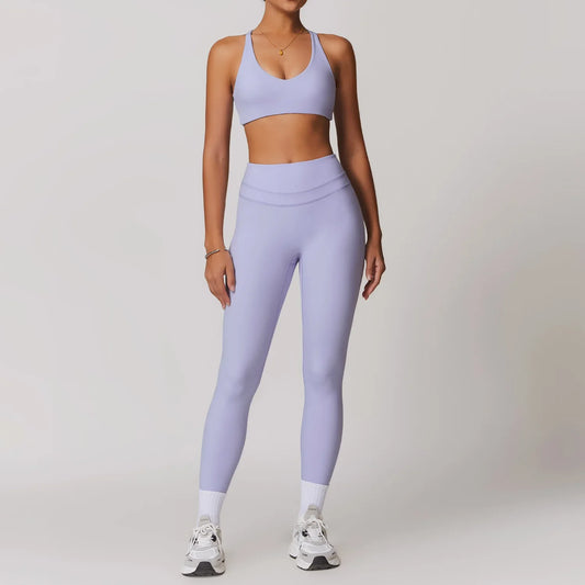 Lace Up Pilates Set mit langer Hose