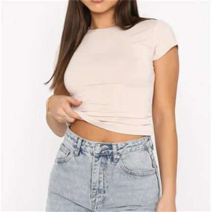 Crop Top mit Rundhalsausschnitt